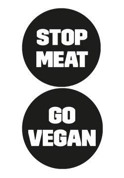 Sticker - Stop Meat & Go Vegan im Set