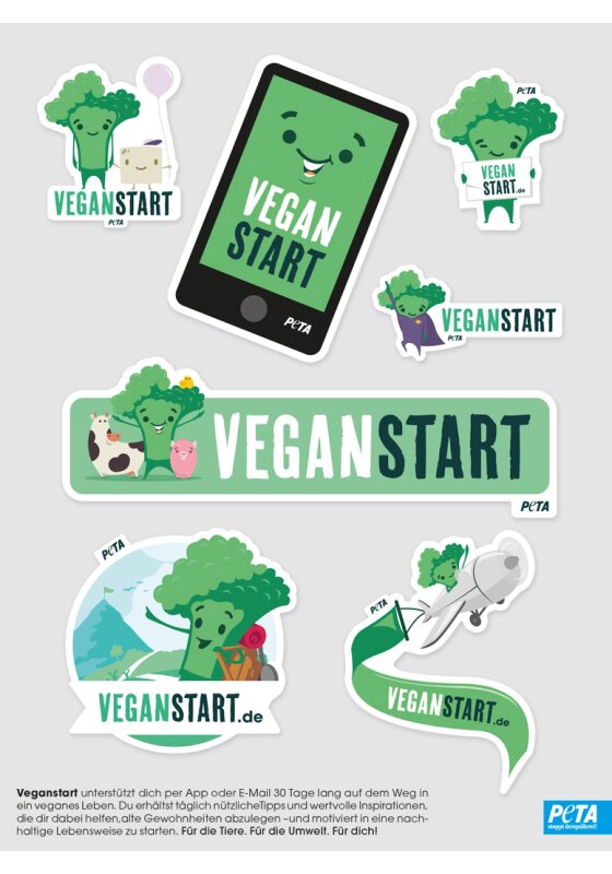 Sticker - Stickerbogen Veganstart